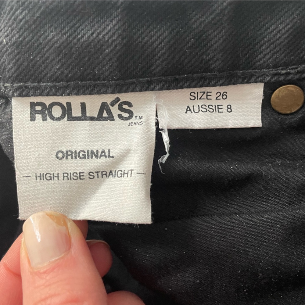 ROLLA’S Original High Rise Straight Jeans Black - Picture 5 of 5